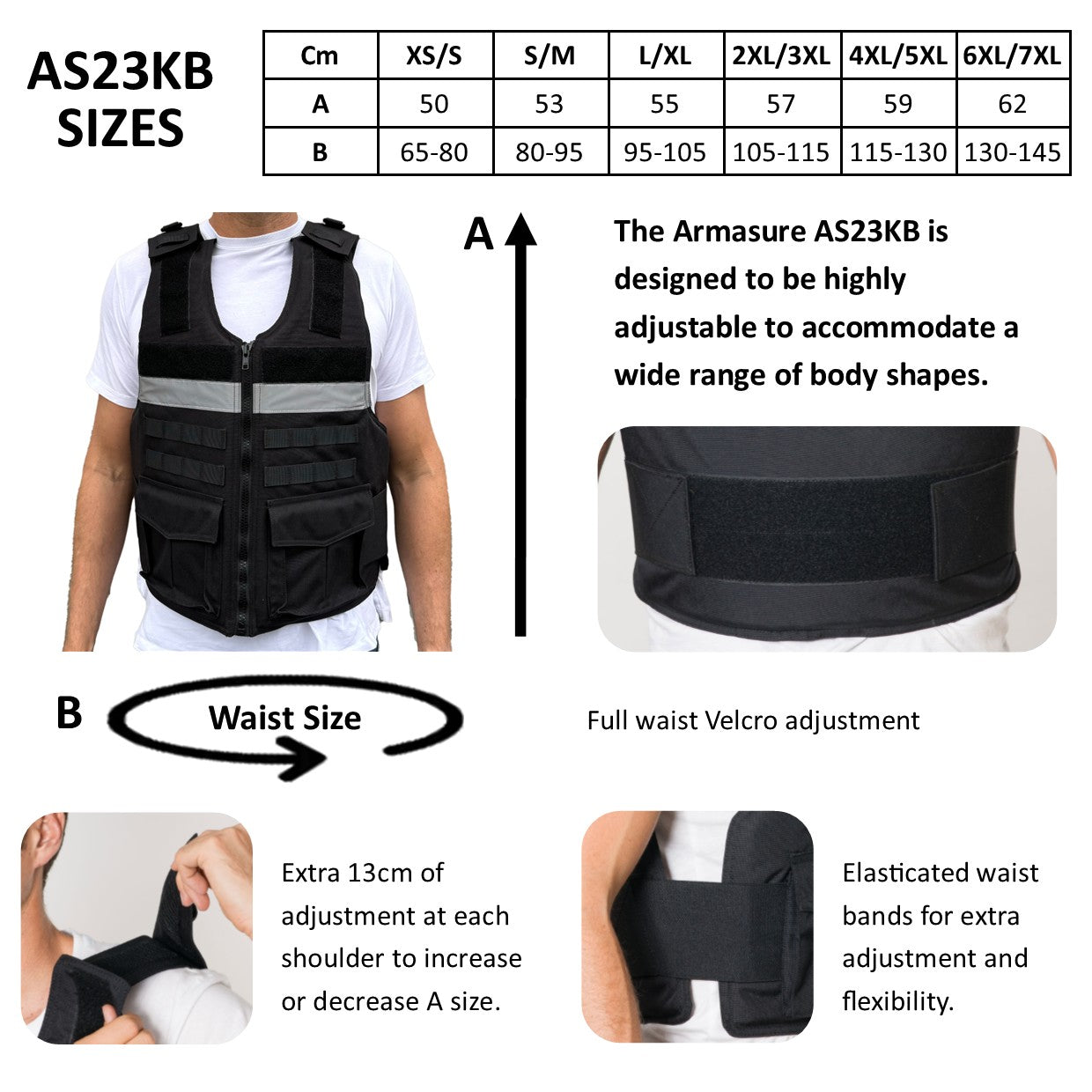 AS23KB Security Stab Knifeproof Proof Vest (NIJ I/36J Protection)